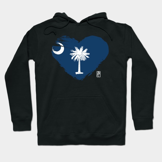 U.S. State - I Love South Carolina - South Carolina Flag Hoodie by ArtProjectShop